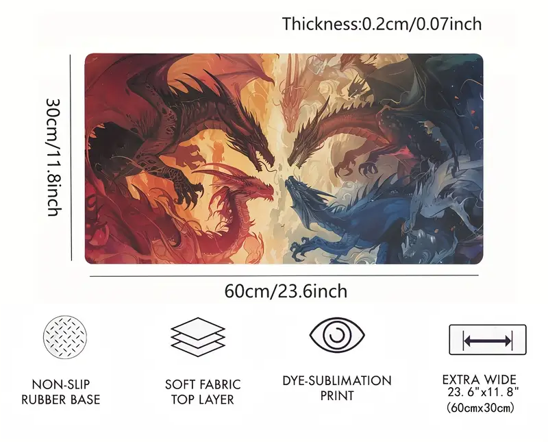 Playmat 4 Dragon Magic The Gathering TCG MTG Pokemon Yu Gi Oh