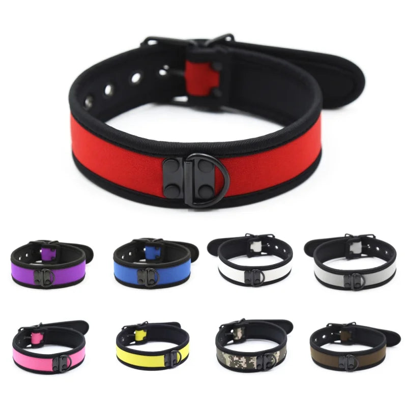 Bondage Slave Collar – Fetish Neoprene BDSM Harness
