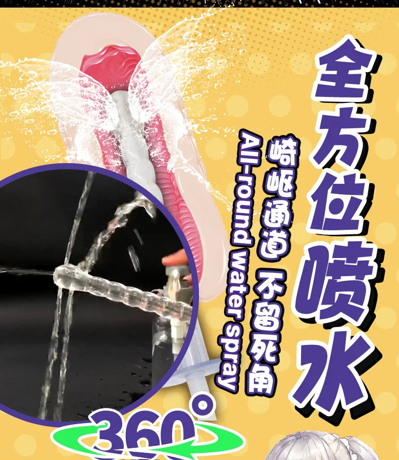 360° Sex Toy Cleaning Nozzle – Intimate Hygiene Flushing Device