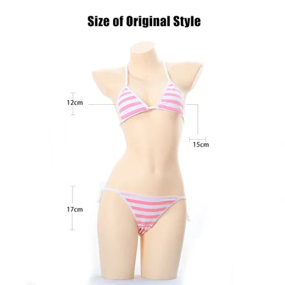 Hatsune Miku Style Sexy Striped Mini Bikini – Japanese Kawaii Cosplay NSFW