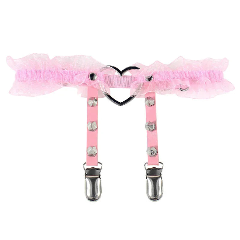 Harajuku Gothic Garter Belt – Garter Belt Spike Sexy & Punk Rock