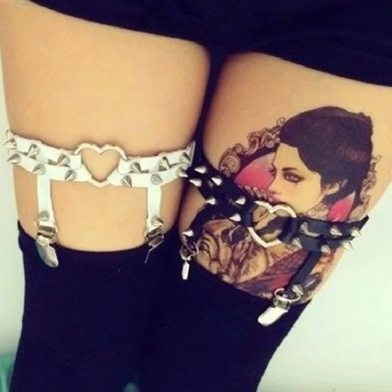 Harajuku Gothic Garter Belt – Garter Belt Spike Sexy & Punk Rock