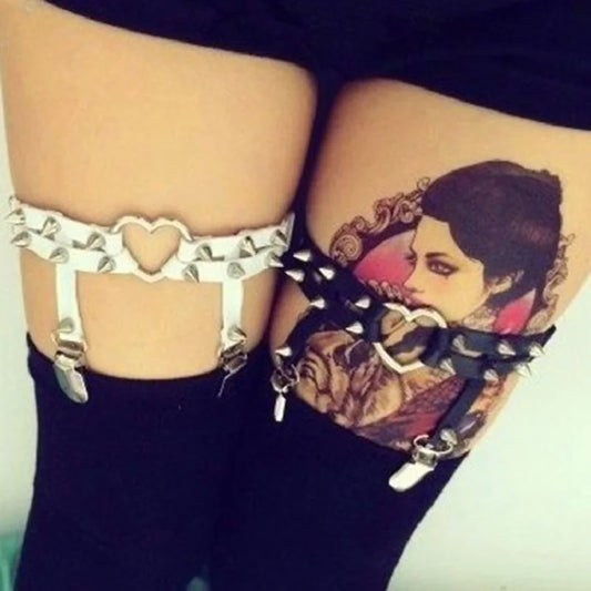 Harajuku Gothic Garter Belt – Garter Belt Spike Sexy & Punk Rock