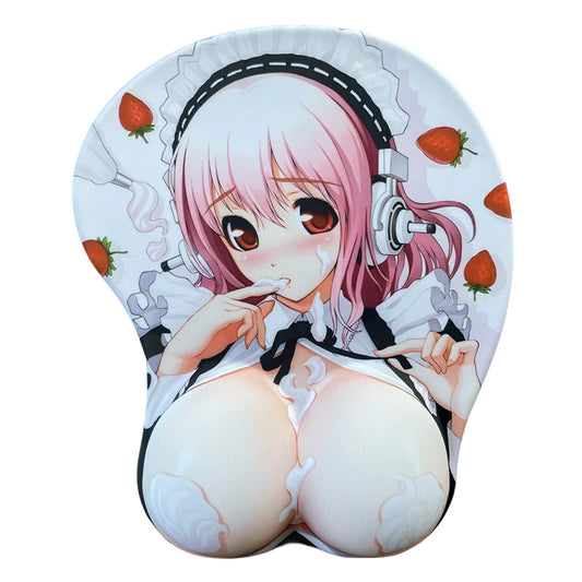 Super Sonico 3D Nipples Hentai Boob Mouse Pad Sexy Nude Girl Chest Gamer Anime Cute Wrist Rest 3D Oppai Silicone NSFW Mousepad