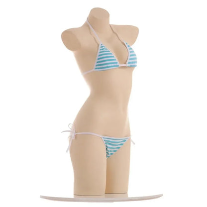 Hatsune Miku Style Sexy Striped Mini Bikini – Japanese Kawaii Cosplay NSFW
