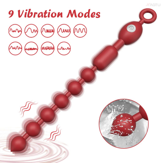 Anal Vibrator Beads – Silicone Butt Plug with Vibration