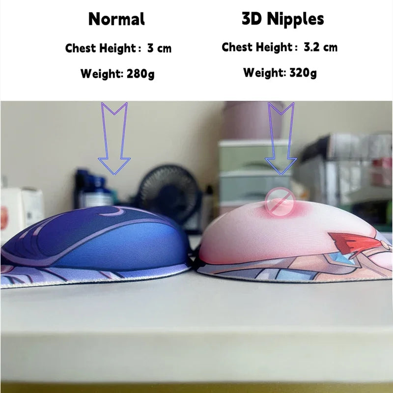 Rem NSFW Nude 3d Nipples Hentai Boob 3D Oppai Gaming Mousepad with Wrist Rest Big Breasts Mouse Pad for Pc Gamer