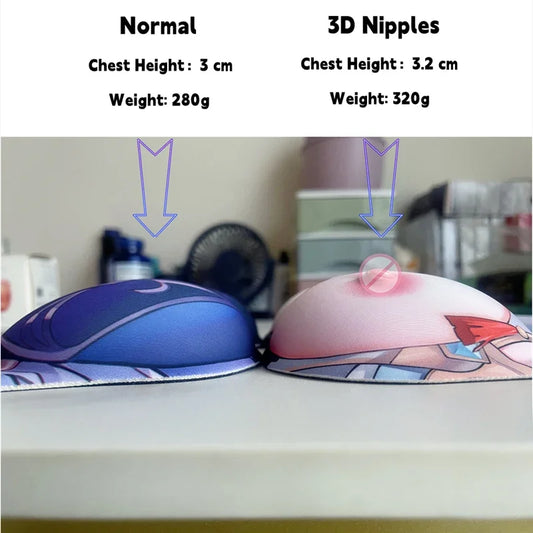 Rem NSFW Nude 3d Nipples Hentai Boob 3D Oppai Gaming Mousepad with Wrist Rest Big Breasts Mouse Pad for Pc Gamer