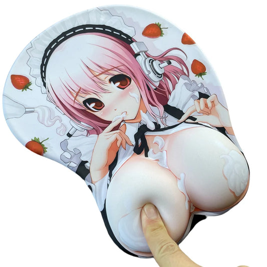 Super Sonico 3D Nipples Hentai Boob Mouse Pad Sexy Nude Girl Chest Gamer Anime Cute Wrist Rest 3D Oppai Silicone NSFW Mousepad