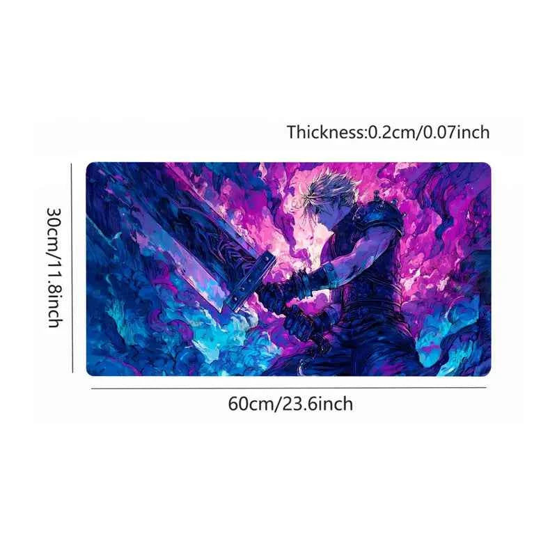 Playmat Cloud Strife Colorfull Final Fantasy TCG MTG Magic The Gathering